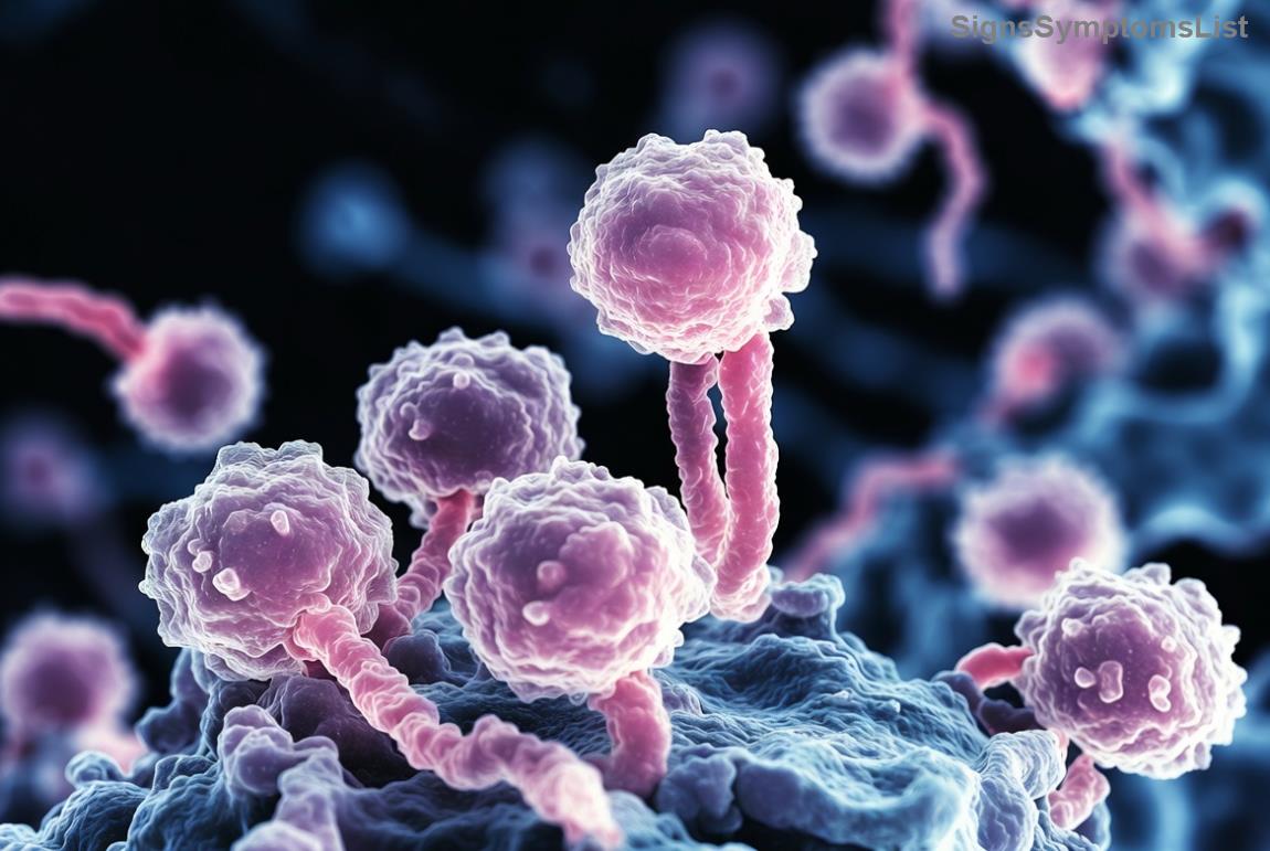 Medical illustration of endometrial cancer treatment process