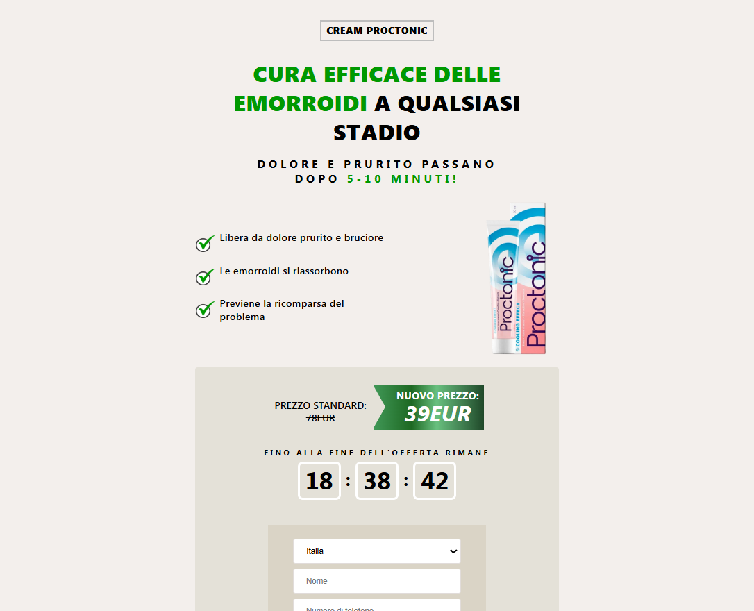 Immagine prodotto Proctonic per trattamento emorroidi