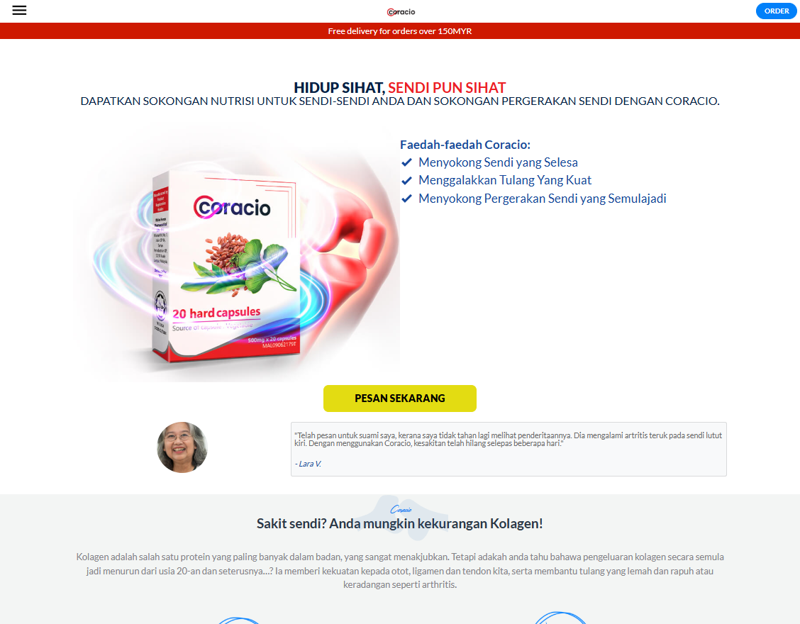 Coracio Joints untuk kesihatan sendi