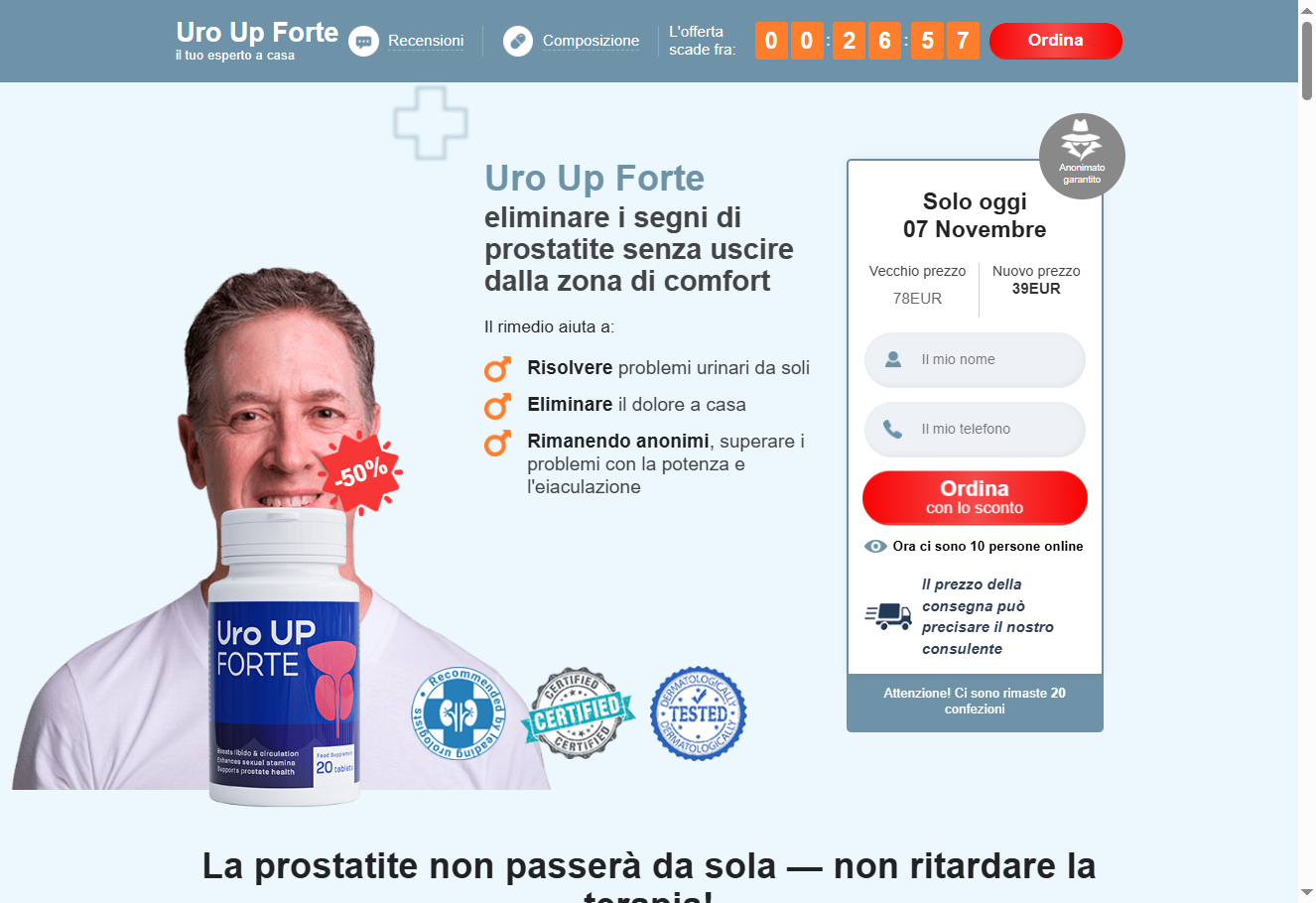 Immagine di Uro UP Forte per prostatite