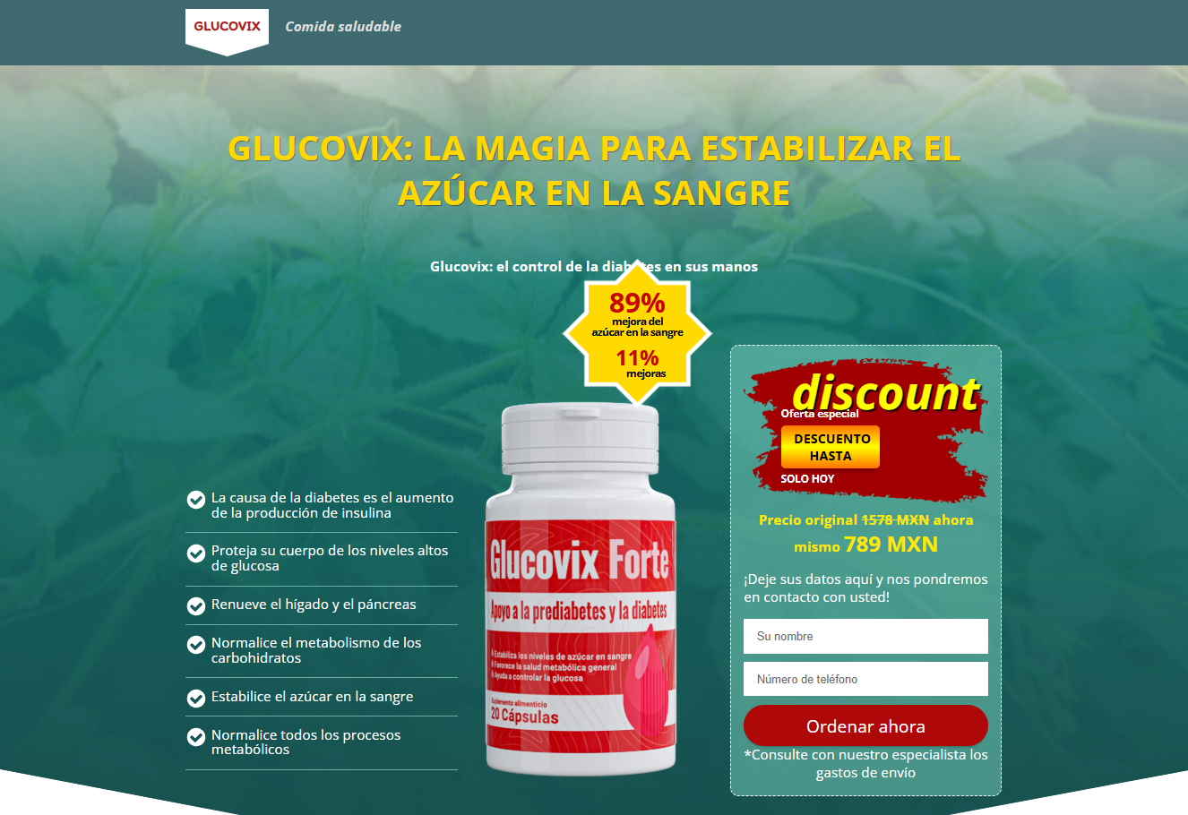 Imagen de Glucovix para control de glucosa