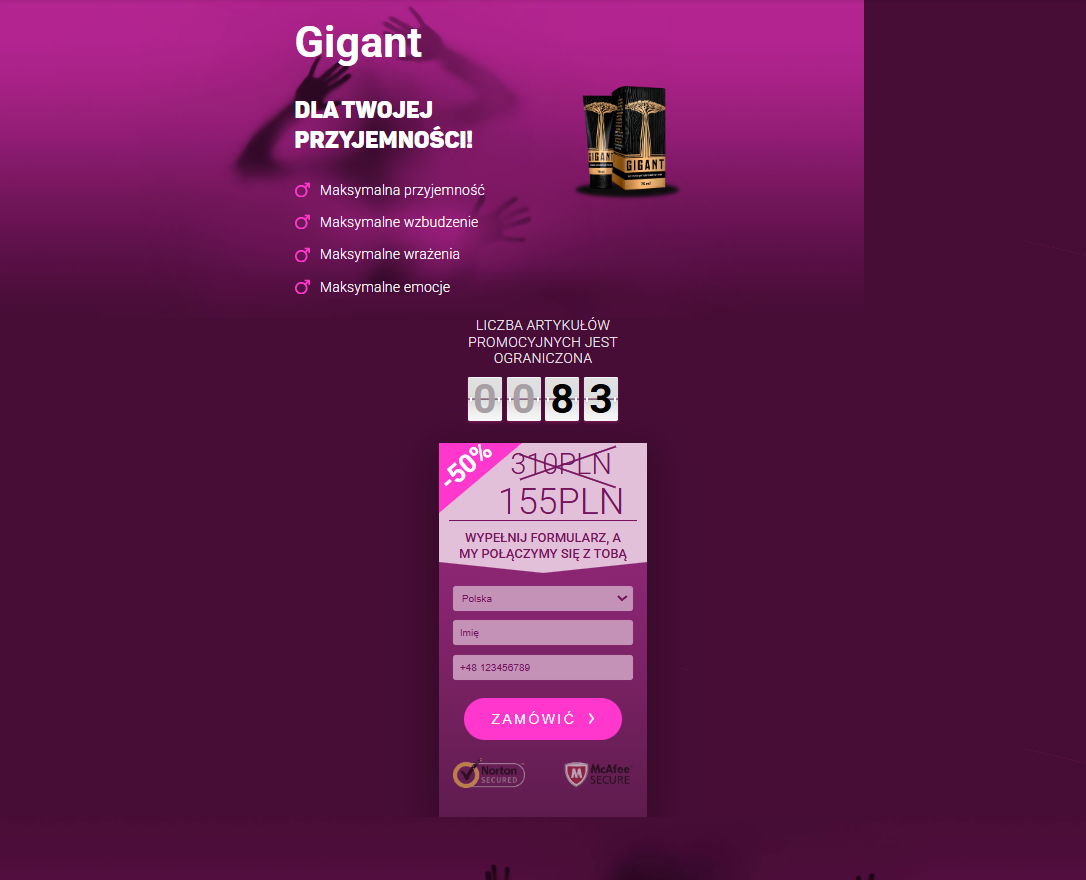 Gigant suplement – opakowanie produktu