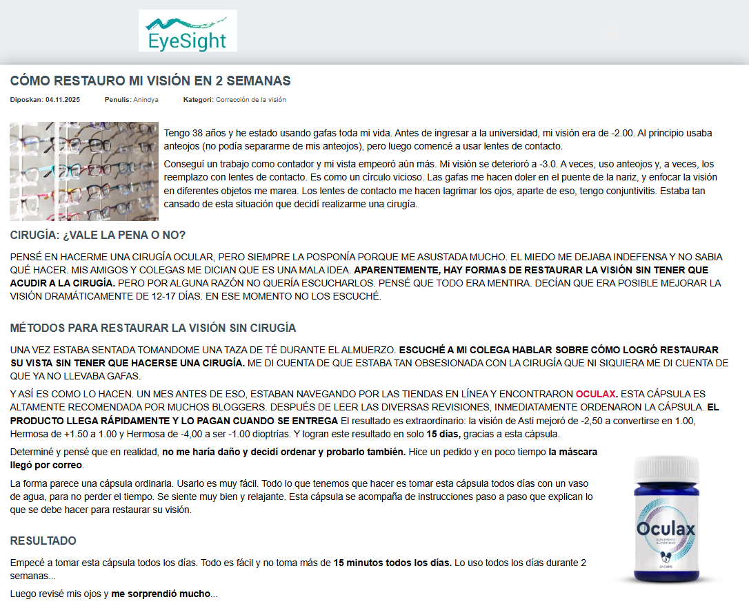 Imagen de Oculax para salud ocular