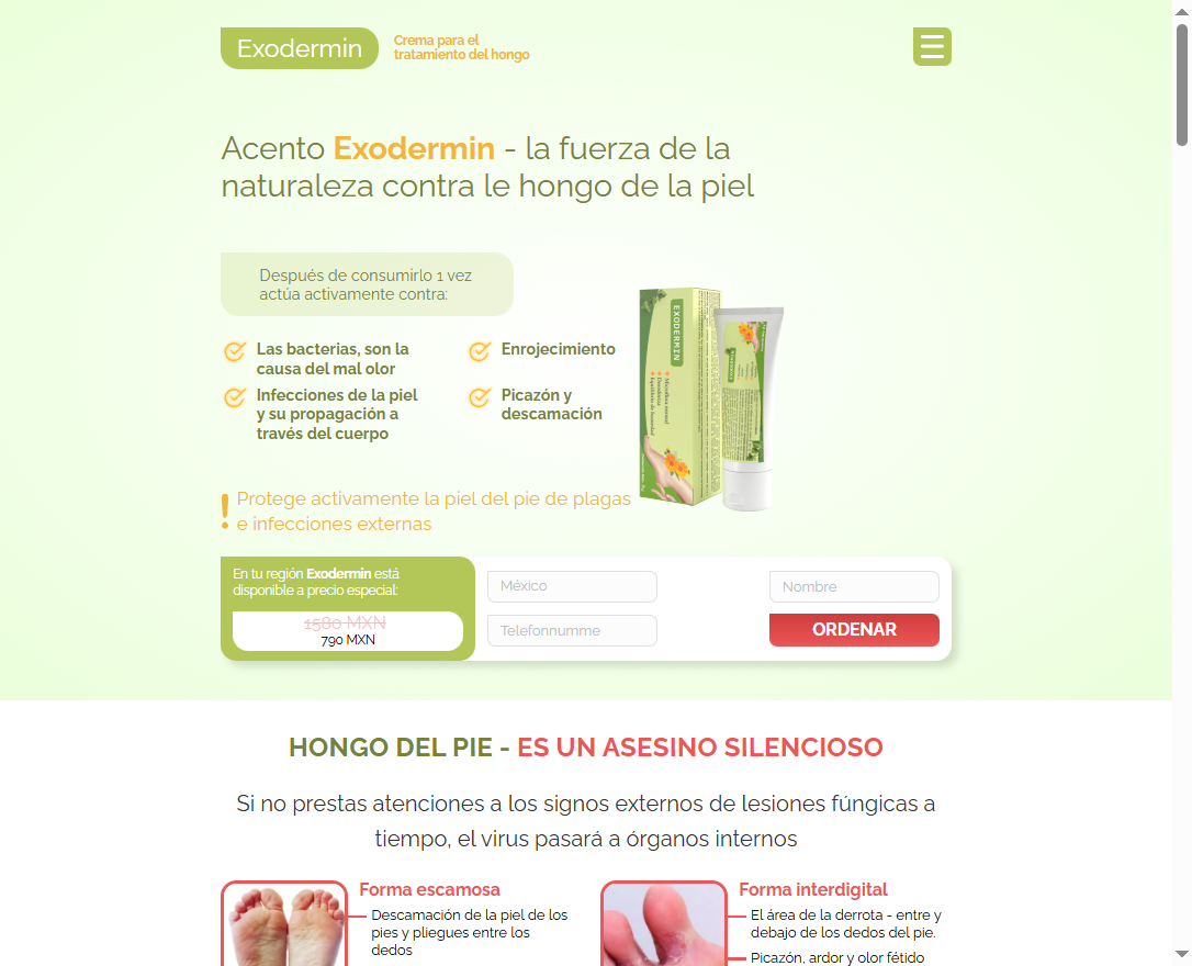 Imagen de Exodermin en acción contra hongos