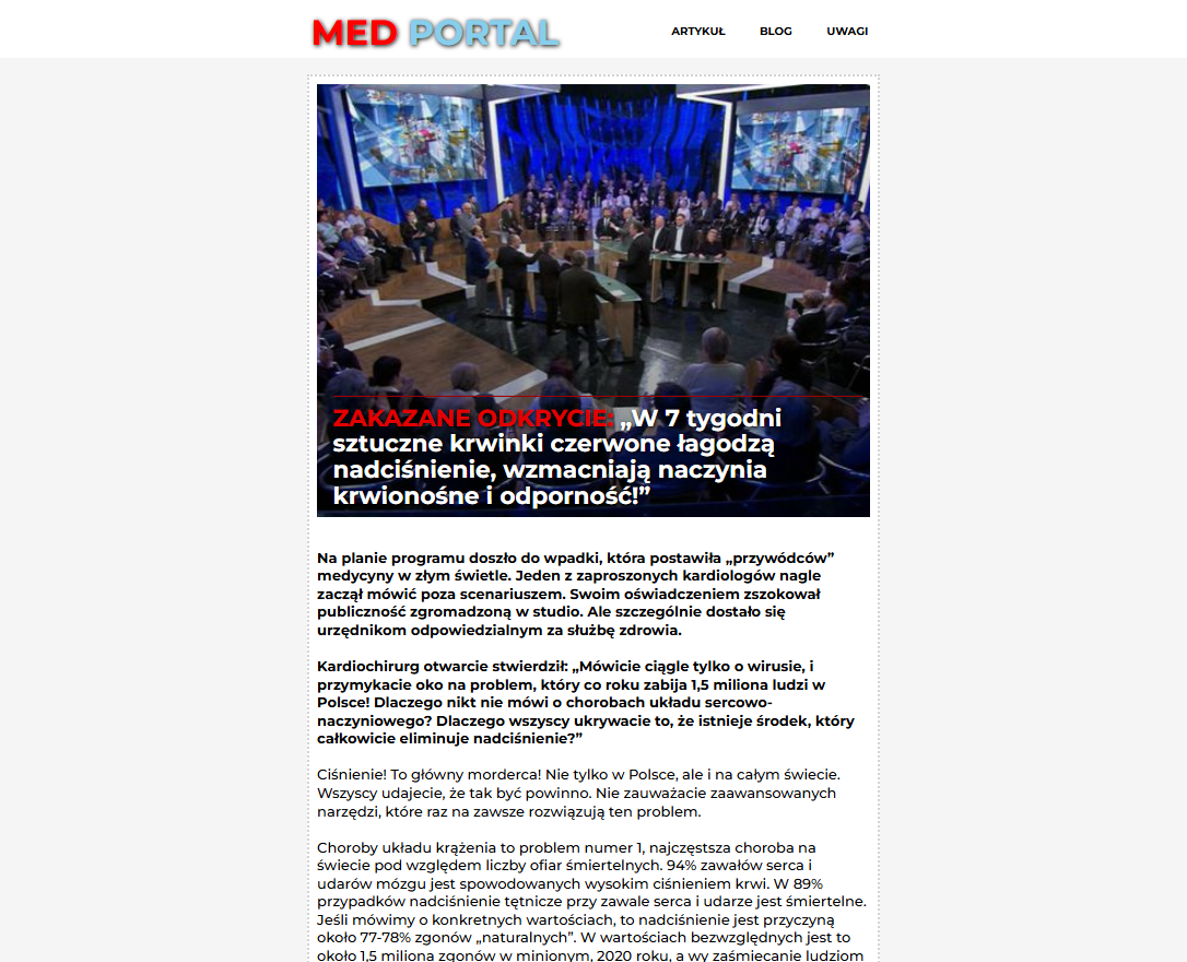 Pierwsza strona opakowania Cardiotensive